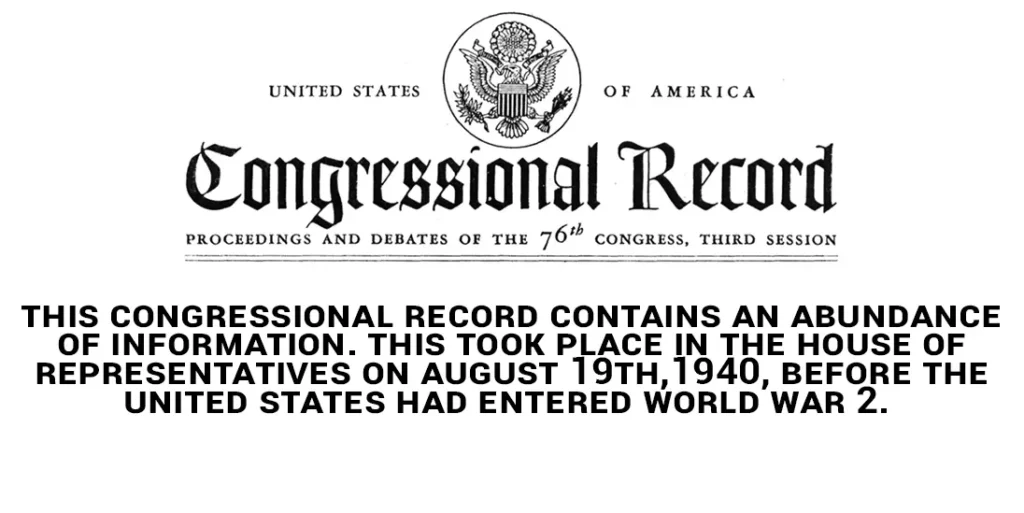 Congressional Record – August 19th, 1940